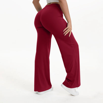 Softmotion Women's Mid-Waist Straight Leg Yoga Pants - Comfortable Leggings for Pilates, Running, and Gym Activities