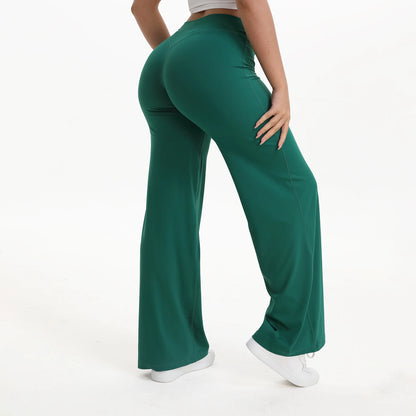 Softmotion Women's Mid-Waist Straight Leg Yoga Pants - Comfortable Leggings for Pilates, Running, and Gym Activities