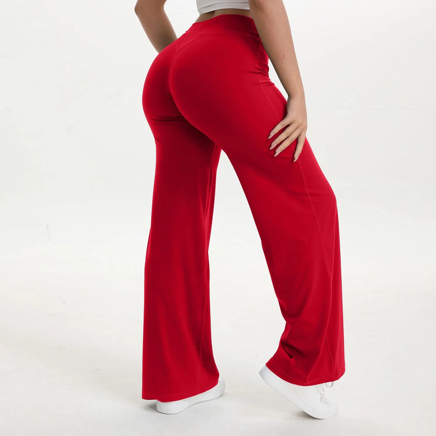 Softmotion Women's Mid-Waist Straight Leg Yoga Pants - Comfortable Leggings for Pilates, Running, and Gym Activities