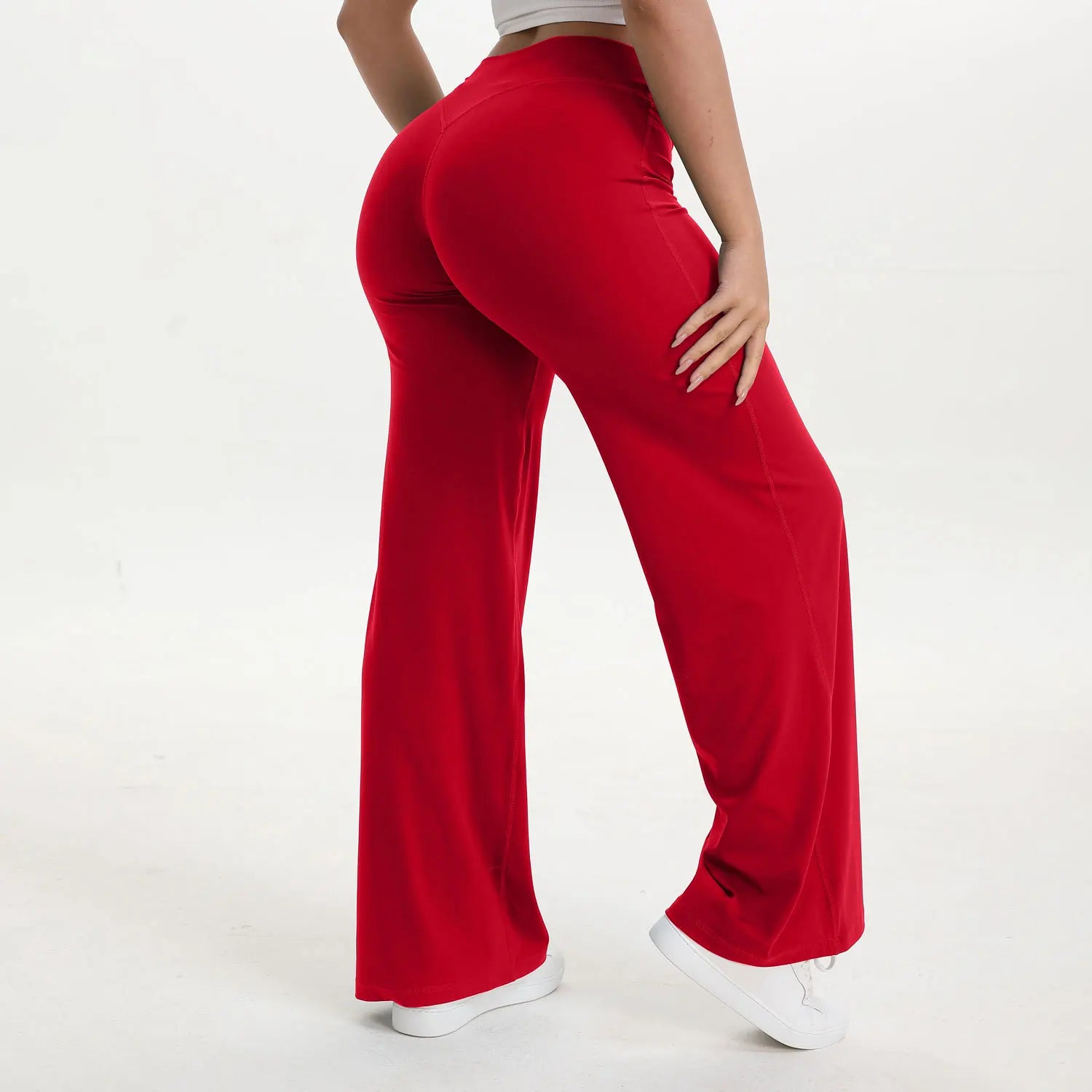 Softmotion Women's Mid-Waist Straight Leg Yoga Pants - Comfortable Leggings for Pilates, Running, and Gym Activities