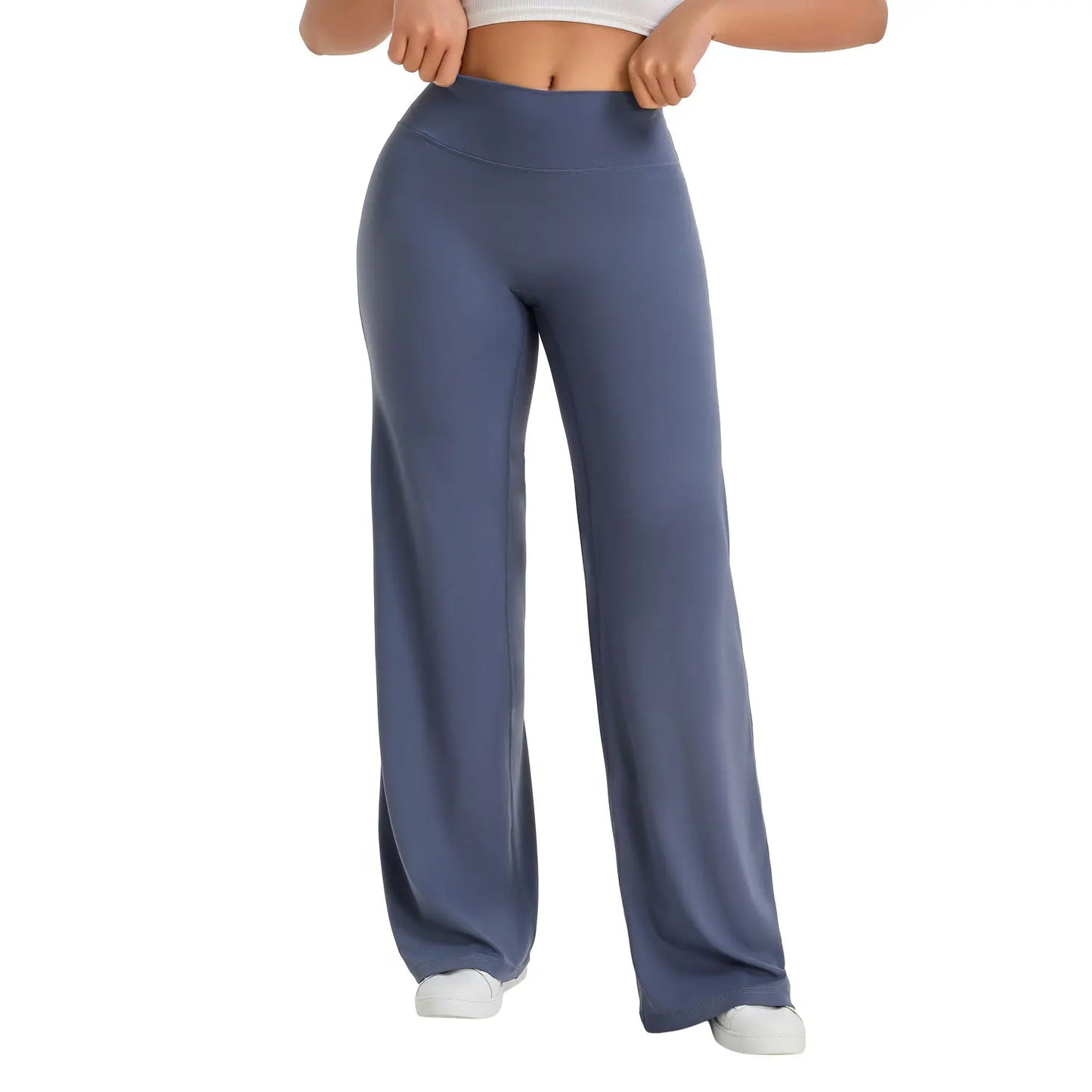Softmotion Women's Mid-Waist Straight Leg Yoga Pants - Comfortable Leggings for Pilates, Running, and Gym Activities