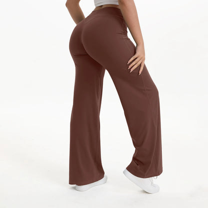 Softmotion Women's Mid-Waist Straight Leg Yoga Pants - Comfortable Leggings for Pilates, Running, and Gym Activities