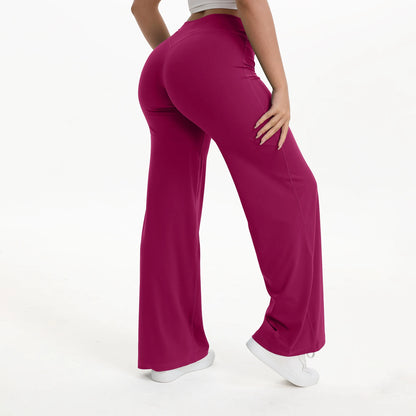 Softmotion Women's Mid-Waist Straight Leg Yoga Pants - Comfortable Leggings for Pilates, Running, and Gym Activities