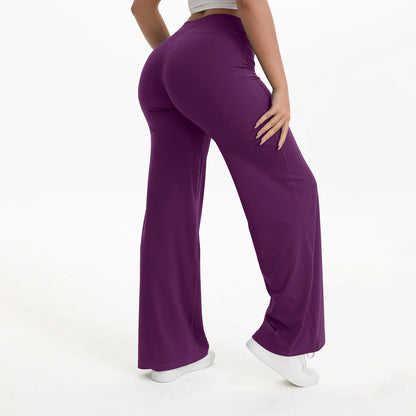 Softmotion Women's Mid-Waist Straight Leg Yoga Pants - Comfortable Leggings for Pilates, Running, and Gym Activities
