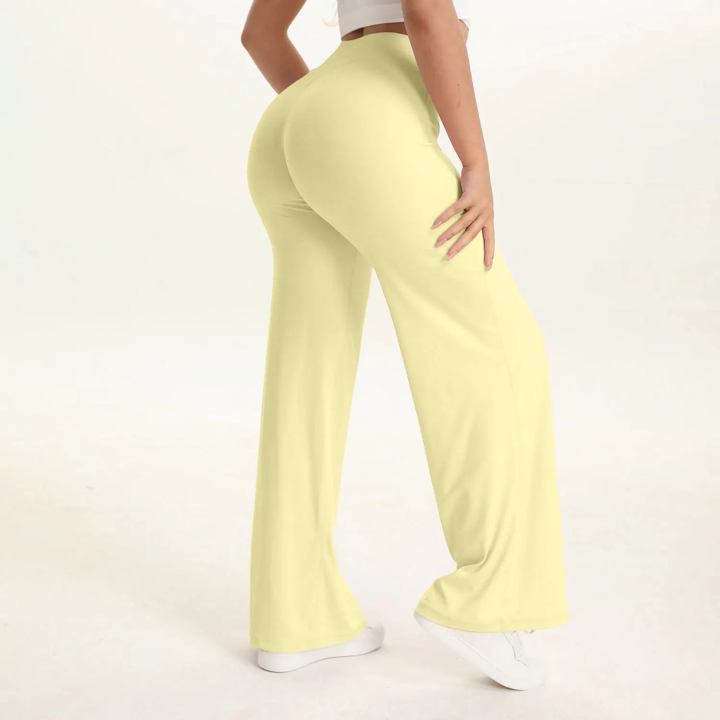 Softmotion Women's Mid-Waist Straight Leg Yoga Pants - Comfortable Leggings for Pilates, Running, and Gym Activities
