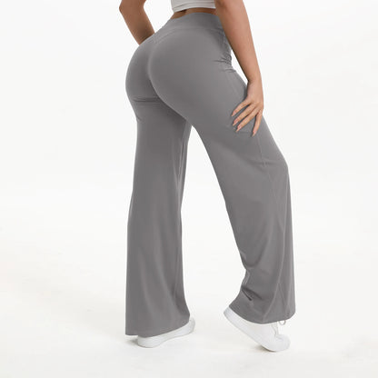 Softmotion Women's Mid-Waist Straight Leg Yoga Pants - Comfortable Leggings for Pilates, Running, and Gym Activities